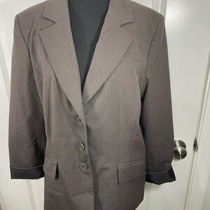 Dialogue Dark Brown Womens  Blazer Size 12 CB-